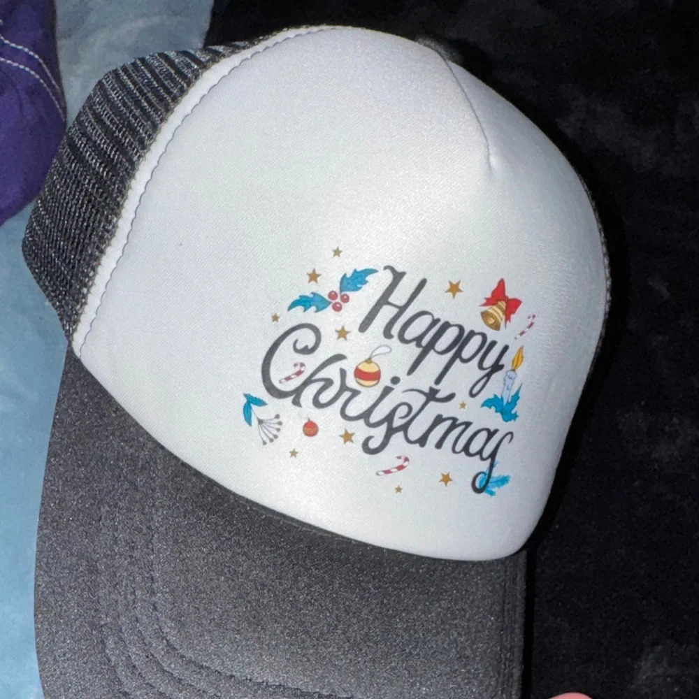 Festive Christmas Trucker Hat - Black and White